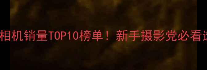 图片 10月数码相机销量TOP10榜单！新手摄影党必看选购指南2