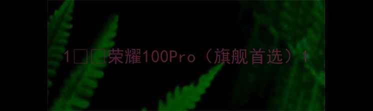 图片 1️⃣荣耀100Pro（旗舰首选）1