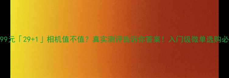 图片 2999元「29+1」相机值不值？真实测评告诉你答案！入门级微单选购必看