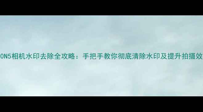 图片 360N5相机水印去除全攻略：手把手教你彻底清除水印及提升拍摄效果