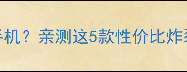 图片 500元预算买哪款手机？亲测这5款性价比炸裂，附避坑指南！1