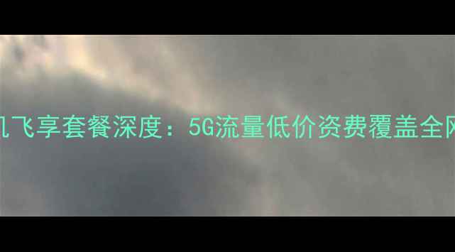 图片 5G时代必看手机飞享套餐深度：5G流量低价资费覆盖全网的性价比之王