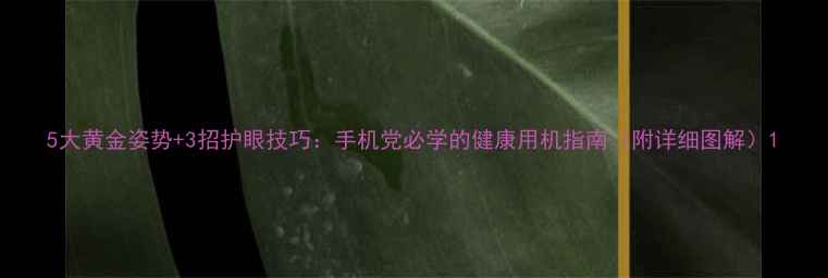 图片 5大黄金姿势+3招护眼技巧：手机党必学的健康用机指南（附详细图解）1