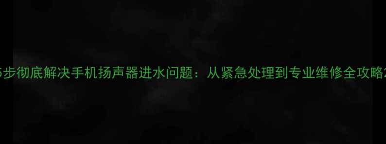 图片 5步彻底解决手机扬声器进水问题：从紧急处理到专业维修全攻略2