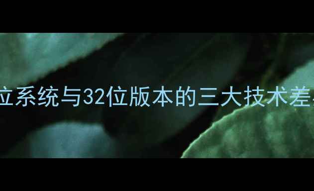 图片 64位系统与32位版本的三大技术差异1