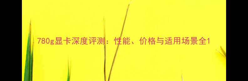 图片 780g显卡深度评测：性能、价格与适用场景全1