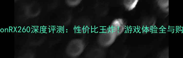 图片 AMDRadeonRX260深度评测：性价比王炸！游戏体验全与购买指南1