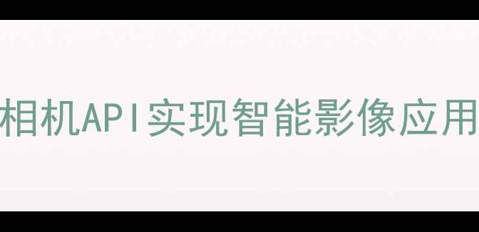 图片 API相机开发全：如何利用相机API实现智能影像应用？｜技术指南与实战案例1