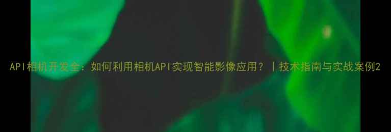 图片 API相机开发全：如何利用相机API实现智能影像应用？｜技术指南与实战案例2