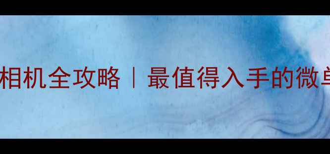 图片 A卡口索尼相机全攻略｜最值得入手的微单相机清单