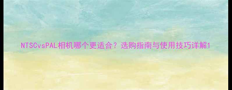 图片 NTSCvsPAL相机哪个更适合？选购指南与使用技巧详解1