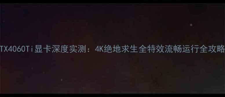 图片 RTX4060Ti显卡深度实测：4K绝地求生全特效流畅运行全攻略2