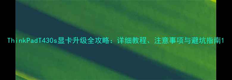图片 ThinkPadT430s显卡升级全攻略：详细教程、注意事项与避坑指南1