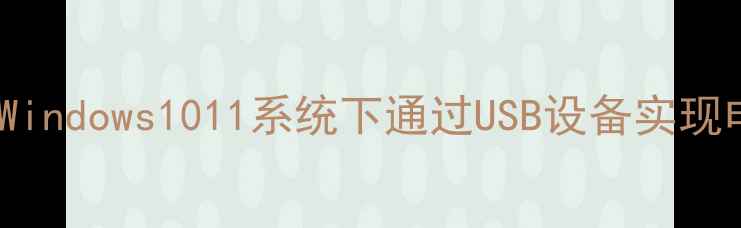 图片 USB网络连接全攻略：Windows1011系统下通过USB设备实现电脑上网的零配置教程