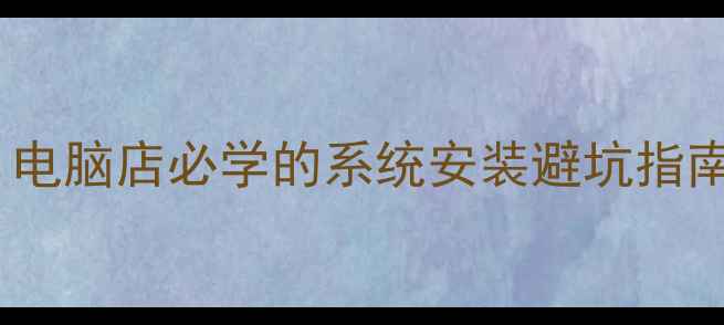 图片 U盘装系统教程｜电脑店必学的系统安装避坑指南（新手零基础）