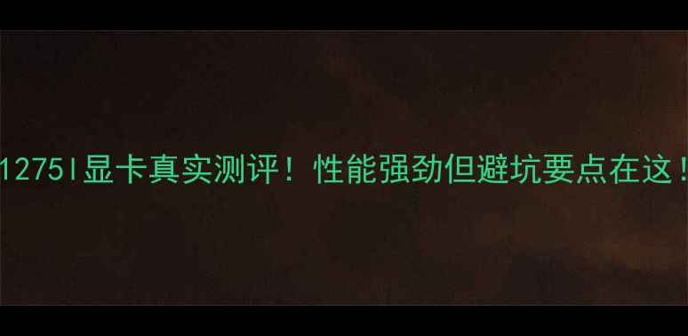 图片 e31275l显卡真实测评！性能强劲但避坑要点在这！1