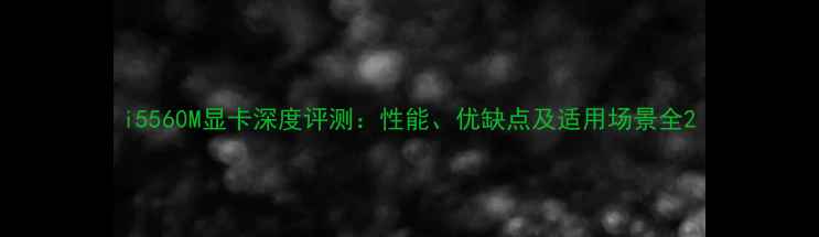 图片 i5560M显卡深度评测：性能、优缺点及适用场景全2