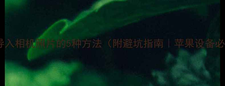 图片 iPad导入相机照片的5种方法（附避坑指南｜苹果设备必看）2