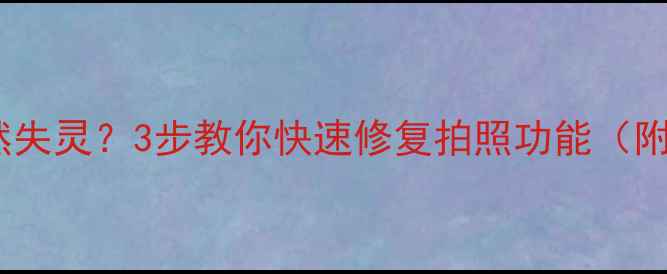 图片 iPad相机突然失灵？3步教你快速修复拍照功能（附详细教程）1