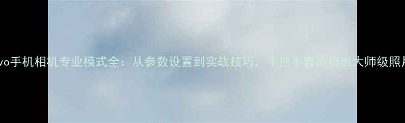 图片 vivo手机相机专业模式全：从参数设置到实战技巧，手把手教你拍出大师级照片1