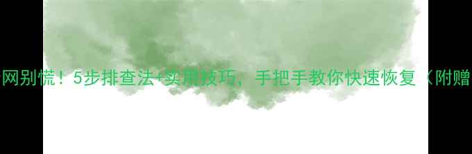 图片 ⚠️电脑突然断网别慌！5步排查法+实用技巧，手把手教你快速恢复（附赠网络加速秘籍）