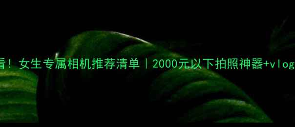 图片 ✨女生必看！女生专属相机推荐清单｜2000元以下拍照神器+vlog神器全✨1