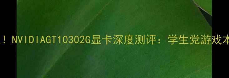 图片 ✨性价比之王！NVIDIAGT10302G显卡深度测评：学生党游戏本升级必看！2