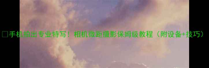 图片 ✨手机拍出专业特写！相机微距摄影保姆级教程（附设备+技巧）