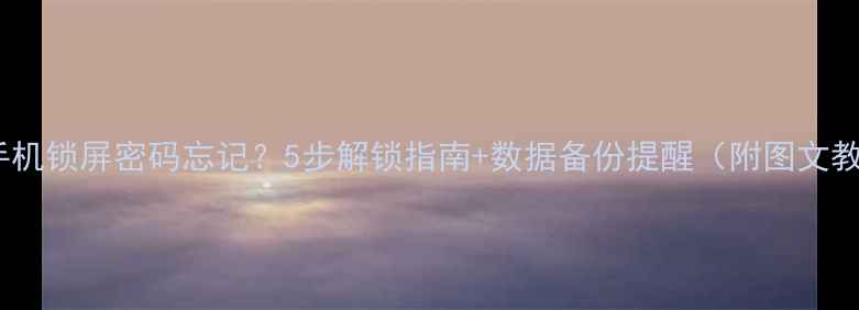 图片 三星手机锁屏密码忘记？5步解锁指南+数据备份提醒（附图文教程）1