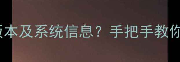 图片 三步搞定！如何快速识别手机版本及系统信息？手把手教你查看型号、序列号和系统更新1