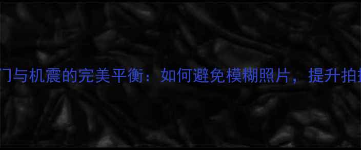 图片 专业指南相机快门与机震的完美平衡：如何避免模糊照片，提升拍摄稳定性与画质1