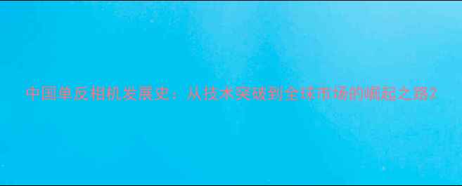 图片 中国单反相机发展史：从技术突破到全球市场的崛起之路2