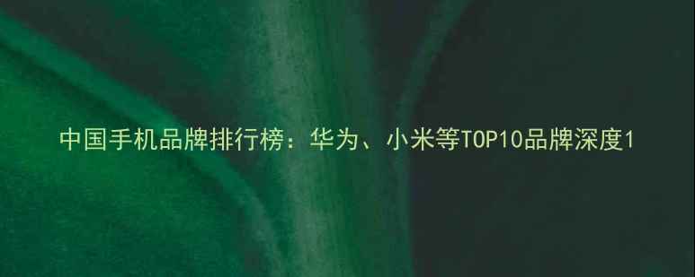 图片 中国手机品牌排行榜：华为、小米等TOP10品牌深度1