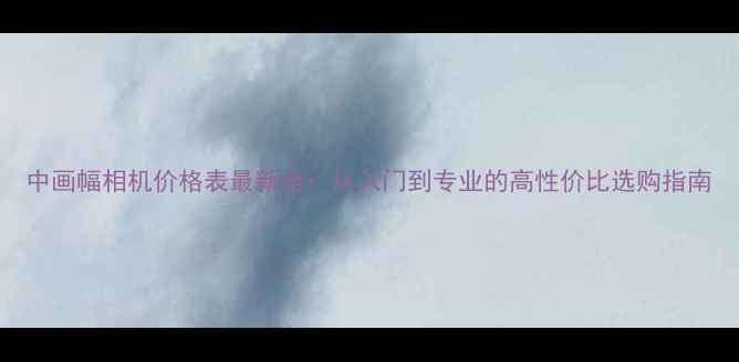 图片 中画幅相机价格表最新全：从入门到专业的高性价比选购指南