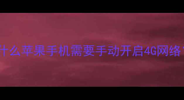 图片 为什么苹果手机需要手动开启4G网络？1