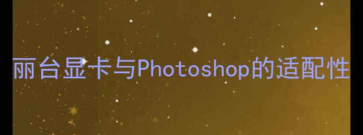 图片 丽台显卡与Photoshop的适配性