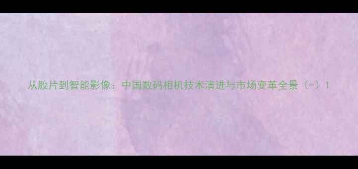 图片 从胶片到智能影像：中国数码相机技术演进与市场变革全景（-）1