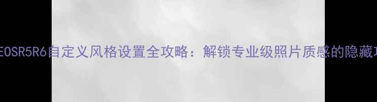 图片 佳能EOSR5R6自定义风格设置全攻略：解锁专业级照片质感的隐藏功能2