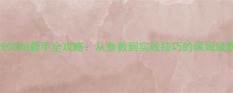 图片 佳能EOSR8新手全攻略：从参数到实战技巧的保姆级教程2
