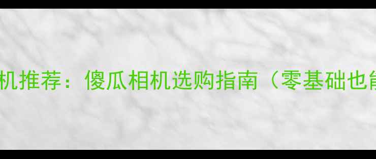 图片 佳能入门级相机推荐：傻瓜相机选购指南（零基础也能拍出大片）1