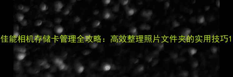 图片 佳能相机存储卡管理全攻略：高效整理照片文件夹的实用技巧1