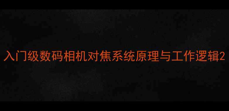 图片 入门级数码相机对焦系统原理与工作逻辑2