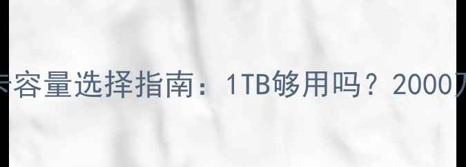 图片 全攻略：相机储存卡容量选择指南：1TB够用吗？2000万像素相机如何选？
