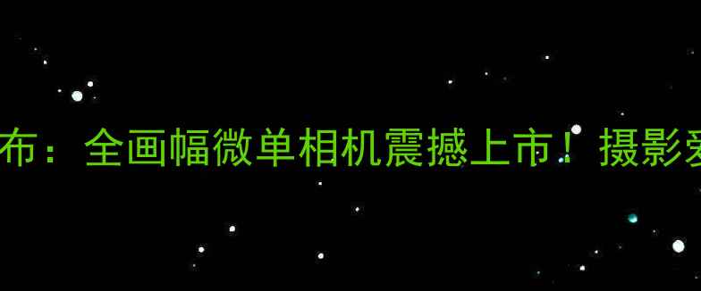 图片 北京艺联相机新品发布：全画幅微单相机震撼上市！摄影爱好者必看选购指南1