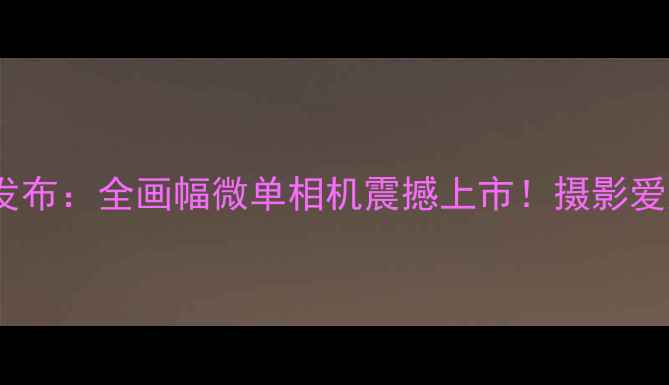 图片 北京艺联相机新品发布：全画幅微单相机震撼上市！摄影爱好者必看选购指南2