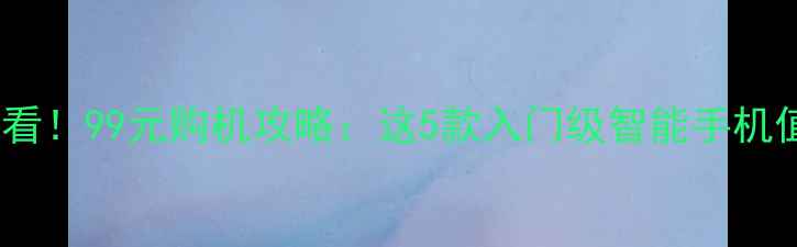 图片 千元档必看！99元购机攻略：这5款入门级智能手机值得入手2