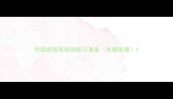 图片 升级前的系统诊断与准备（关键步骤）1