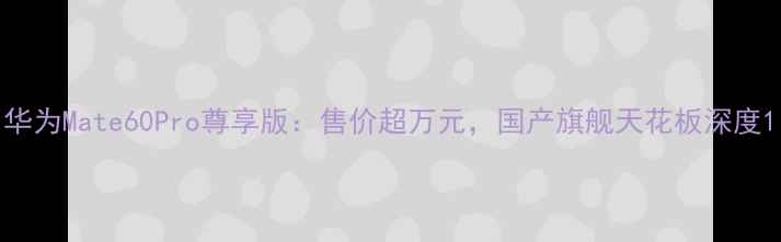 图片 华为Mate60Pro尊享版：售价超万元，国产旗舰天花板深度1