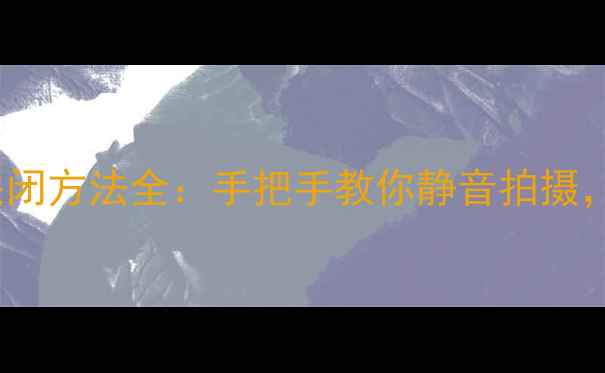 图片 华为nova2相机快门声关闭方法全：手把手教你静音拍摄，提升暗光环境拍摄体验