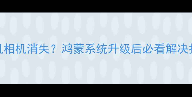 图片 华为手机相机消失？鸿蒙系统升级后必看解决指南📸🔧